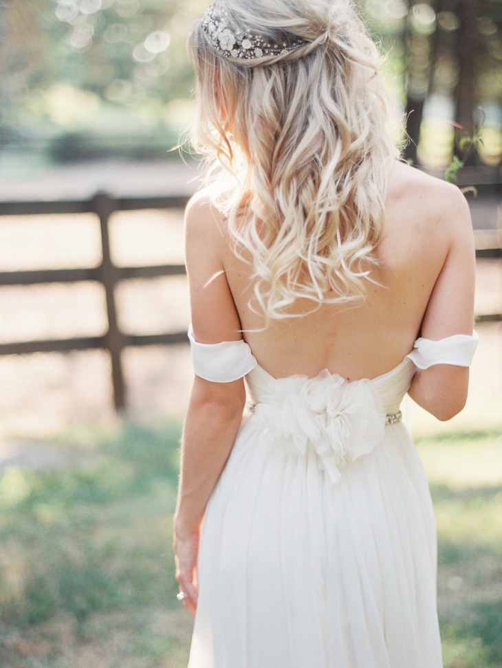 Off shoulder silk chiffon off shoulder wedding dress (2)
